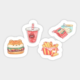 Shiba Burger Combo Sticker